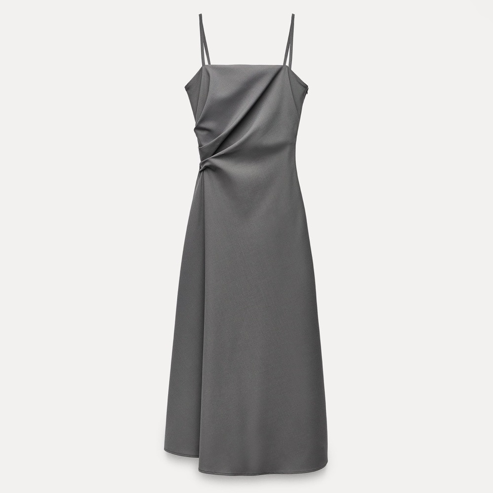NWT ZW collection zara ruched midi dress